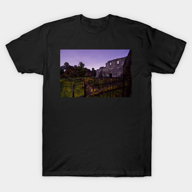 Kirkstall Abbey 4255-B Cistercian monastery Leeds West Yorkshire Night After Dark Photography T-Shirt by Spookydaz